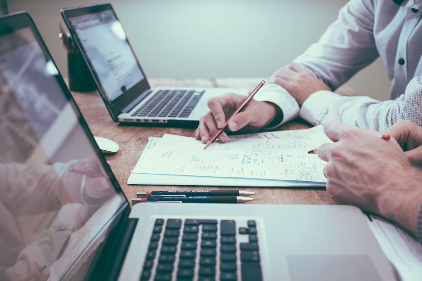 Financial professionals at work